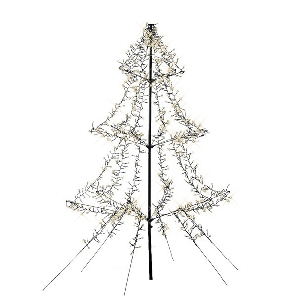 Metalen kerstboom met verlichting 2 meter (1200 leds, Timer